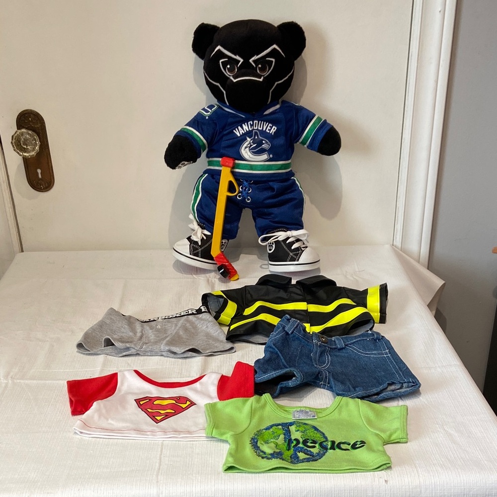 Build-a-Bear Black Panther with extra outfits.